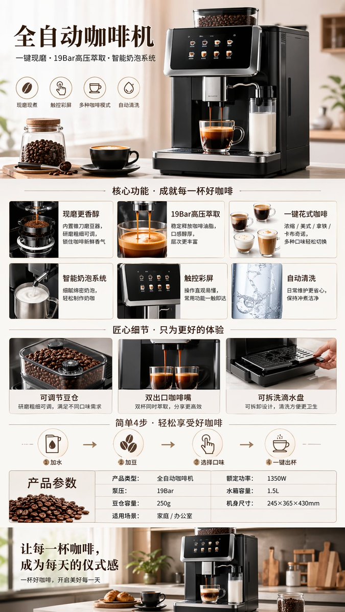 Automatic Coffee Machine Product Display