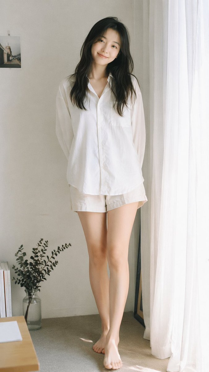 Japanese Film Portrait by a Window
