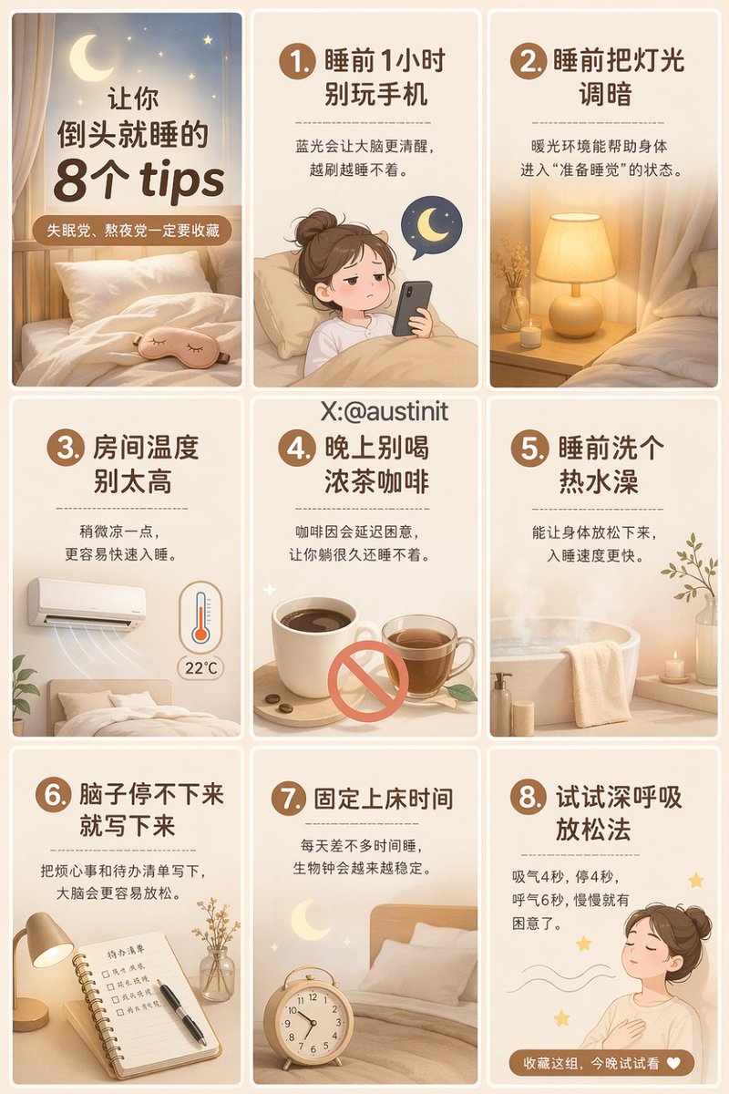 Nine-Panel Calming Sleep Guide