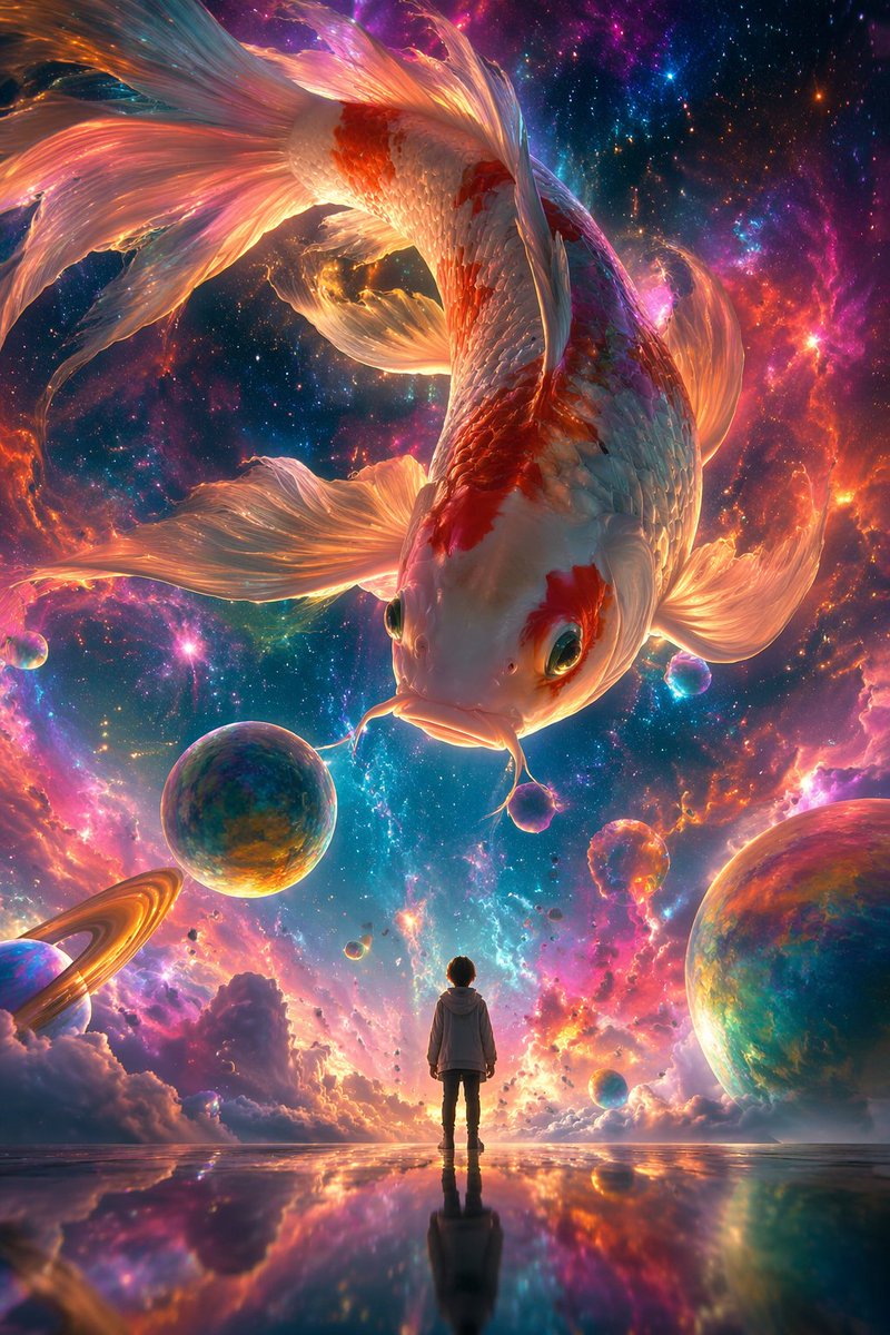 Fantasy Dialogue between a Cosmic Carp and a Tiny Person