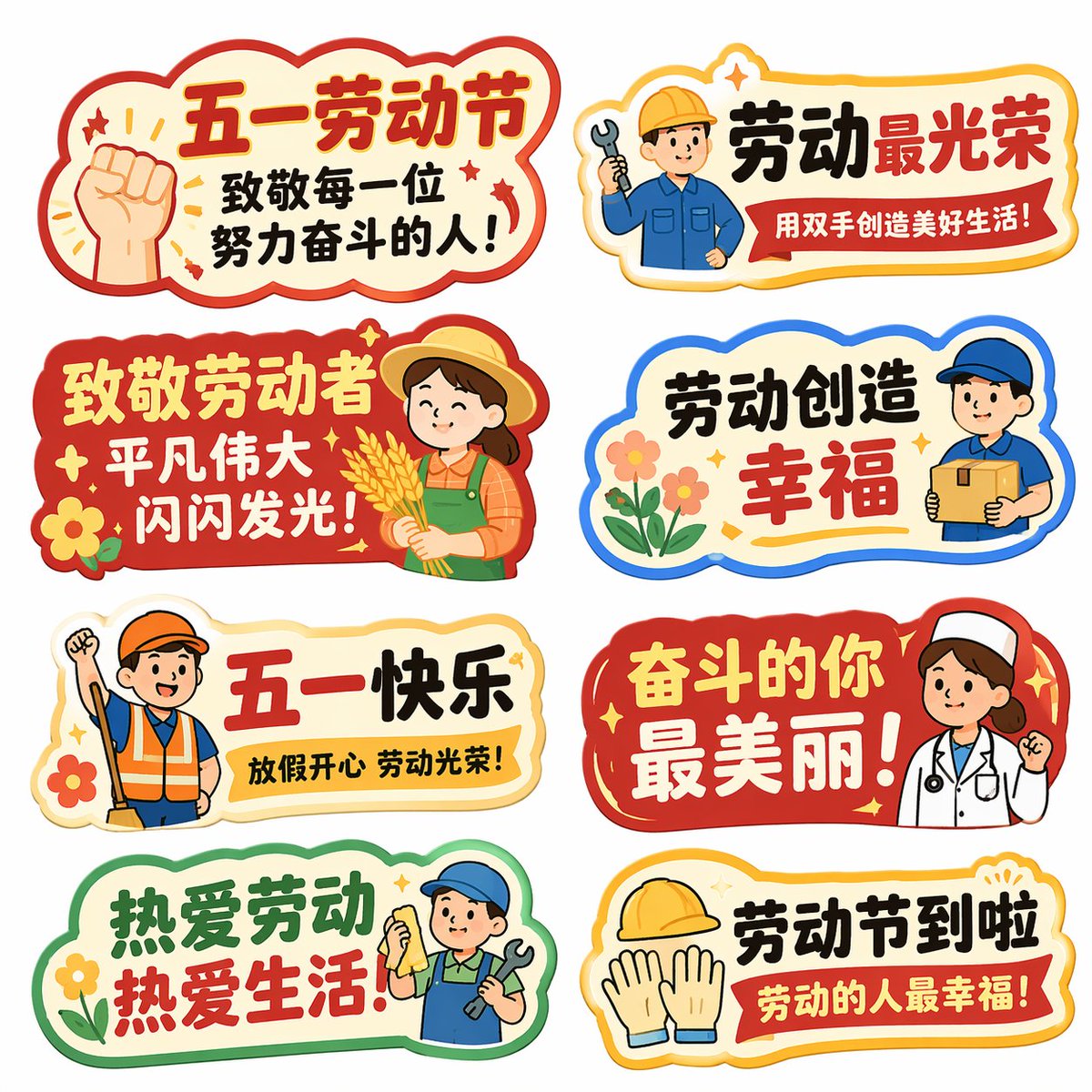 Labor Day Handheld Sign Design Collection