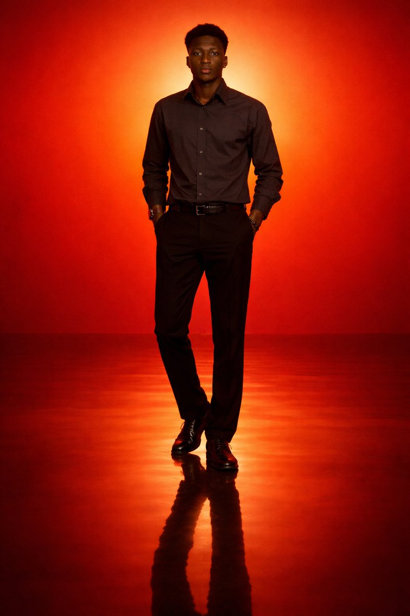 Solitary Silhouette in an Orange-Red Gradient