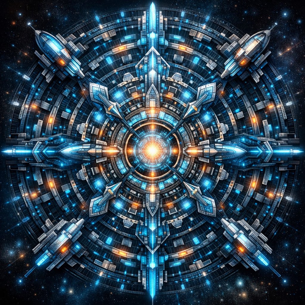 Cyberpunk Science Fiction Mandala