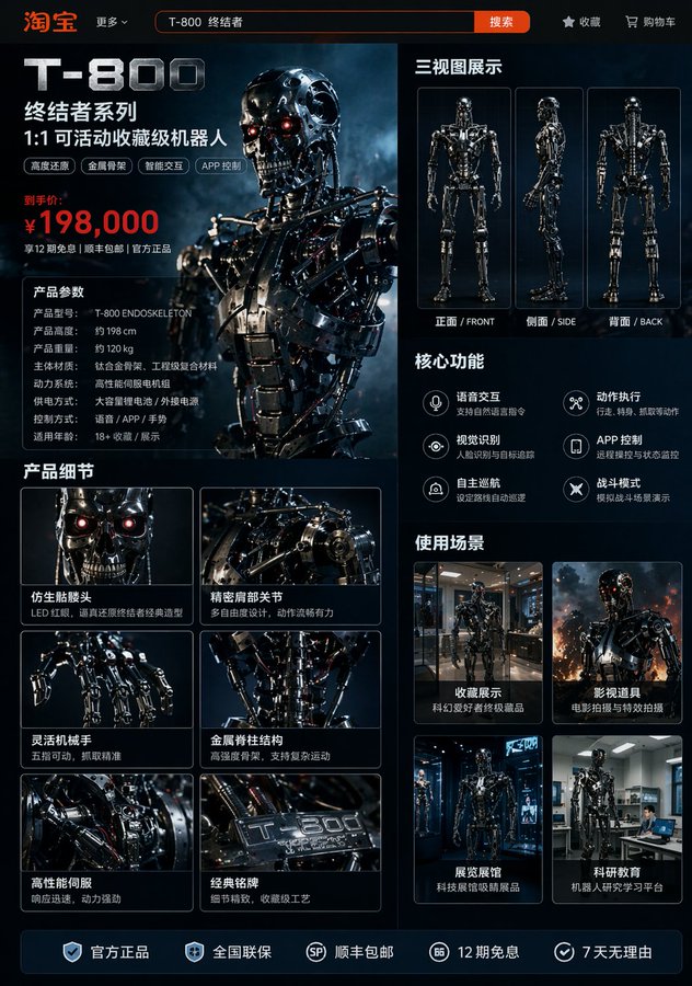 Terminator Robot Taobao Product Page