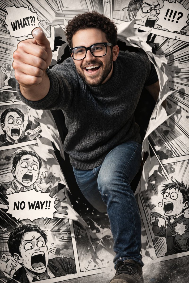 Realistic Comic Runner Breaking the Frame