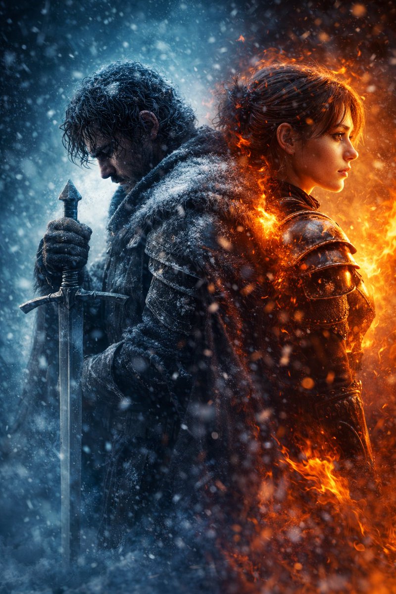 Fire and Ice Heroes: Epic Film Poster