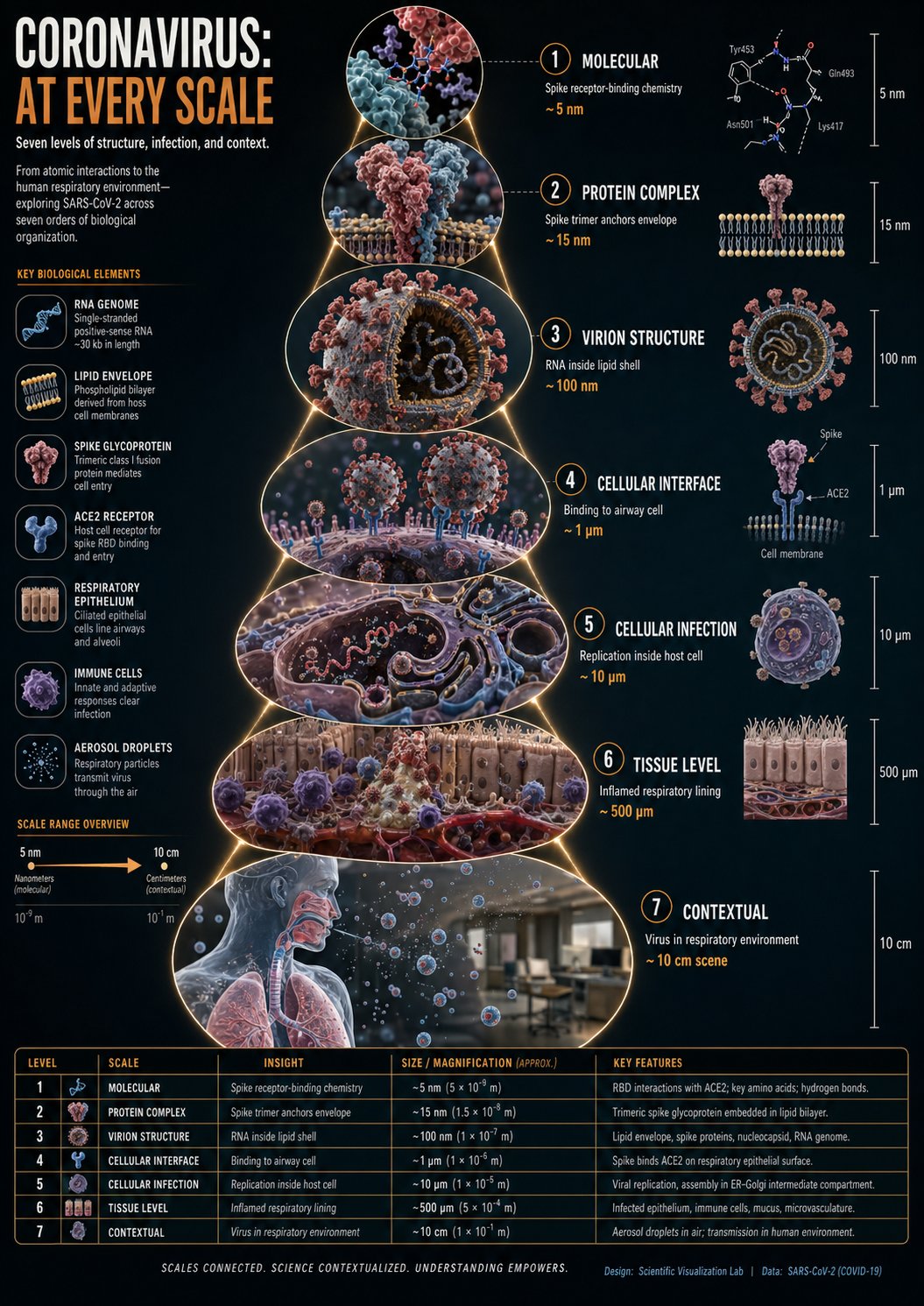 Coronavirus Scale Comparison Science Infographic