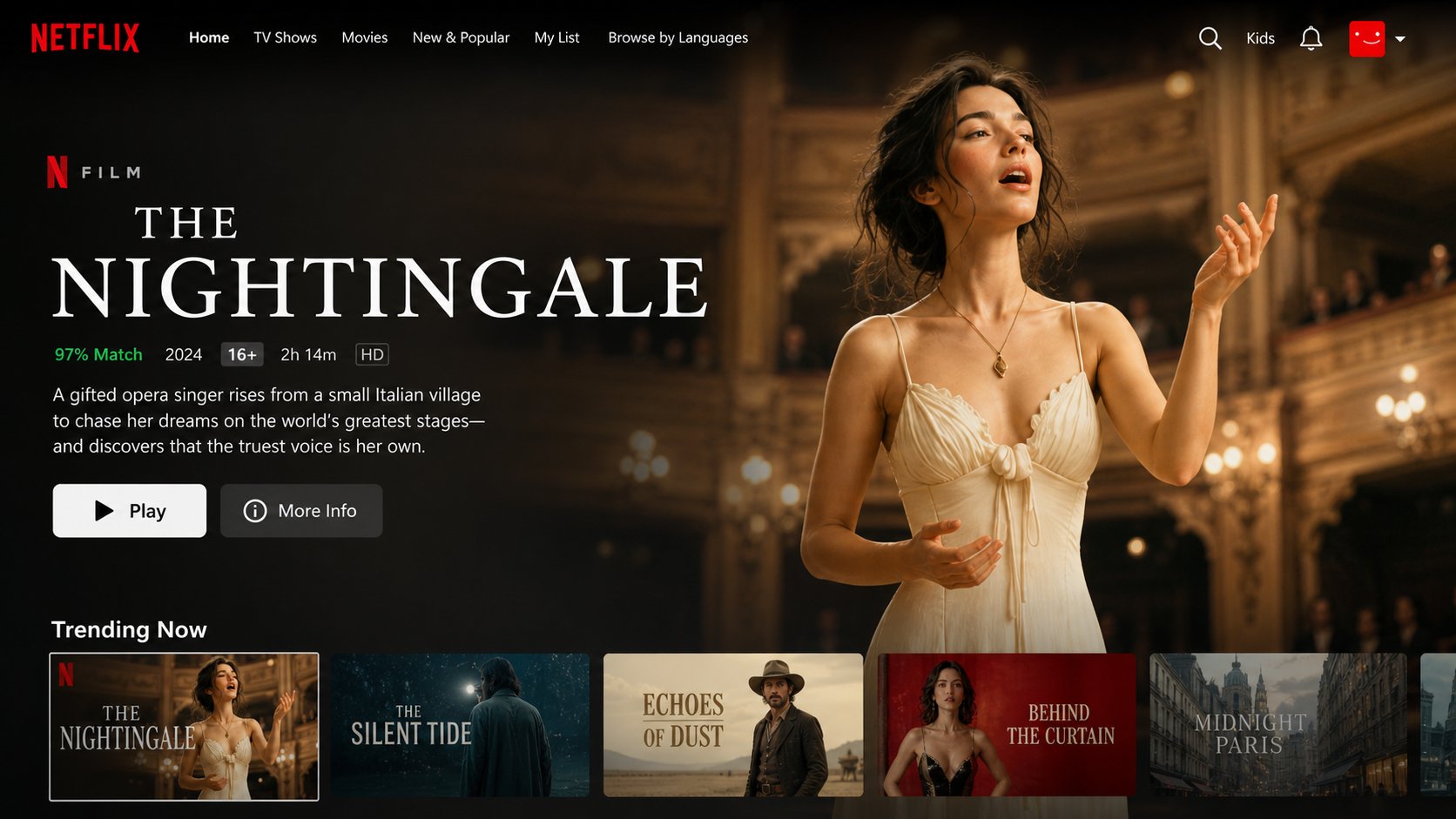 Netflix Homepage Hero UI