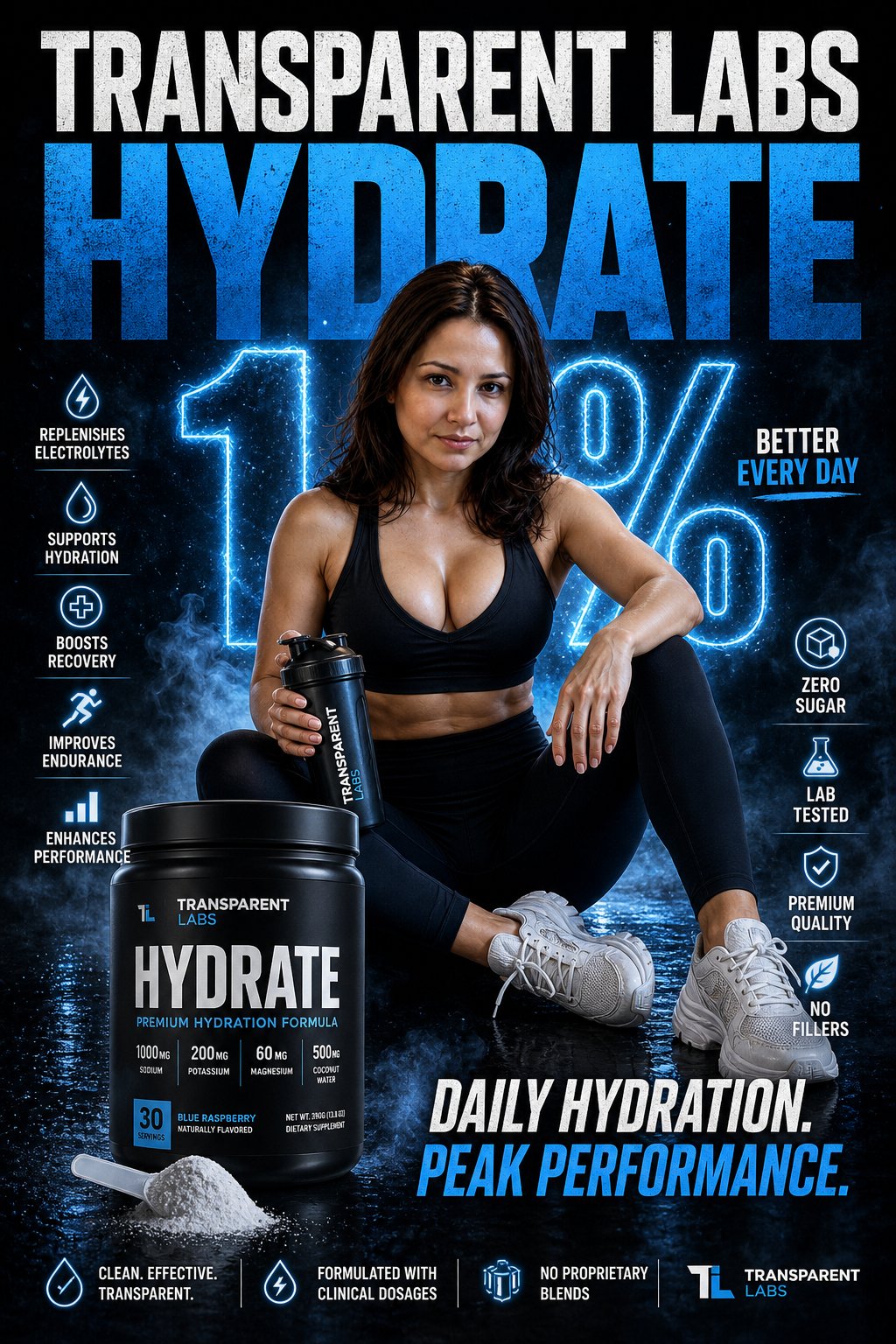 Transparent Labs Hydrate Fitness Supplement Campaign