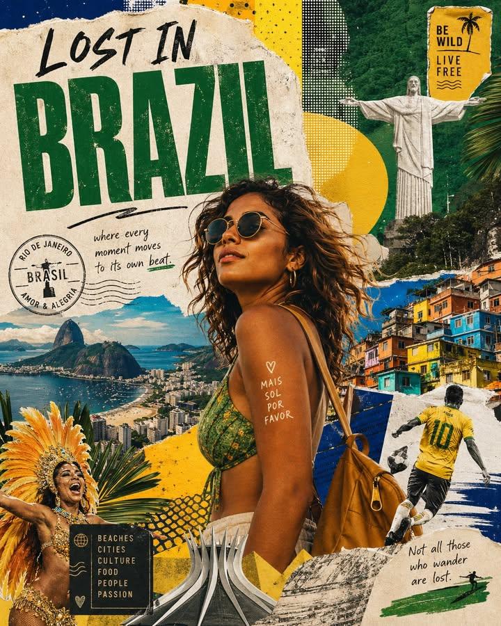 Lost in a Country: Travel Poster Collage