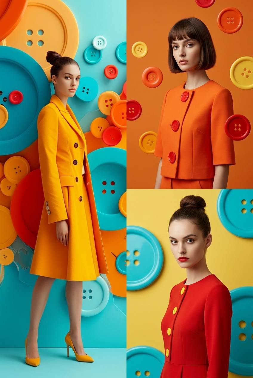 Colorful Button Fashion Campaign