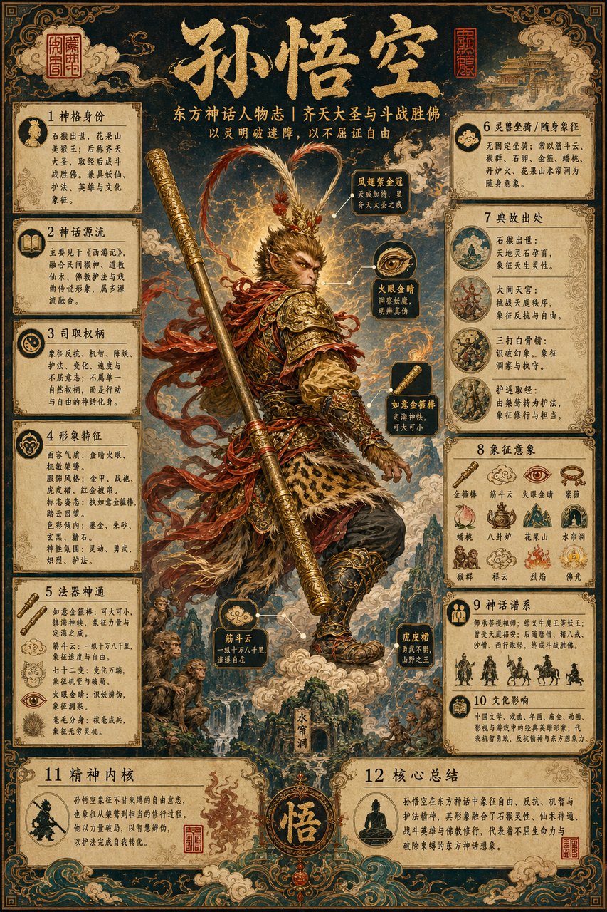Eastern Mythology Character Encyclopedia Poster