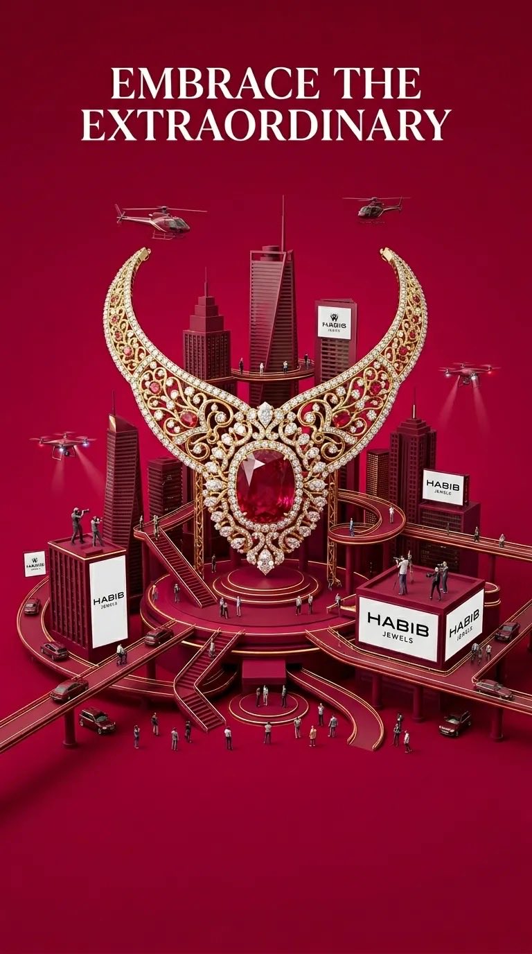 Jewelry Miniature City Ad Poster