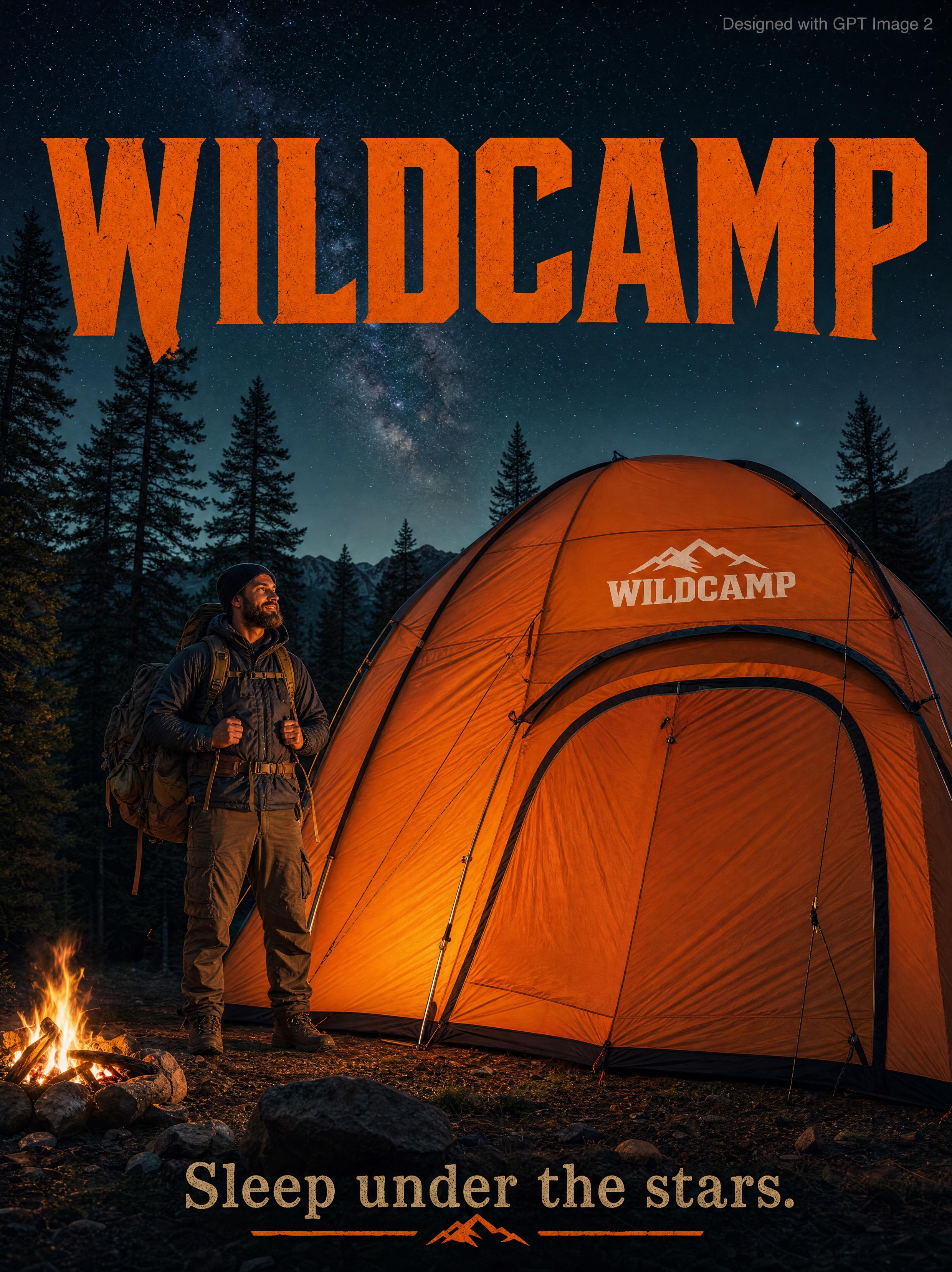 WILDCAMP Giant Tent Ad Poster