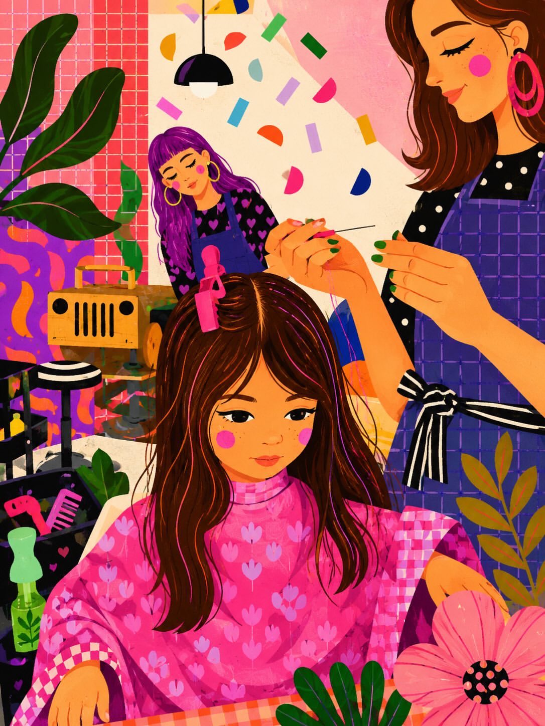 Cozy Hair Salon Illustration
