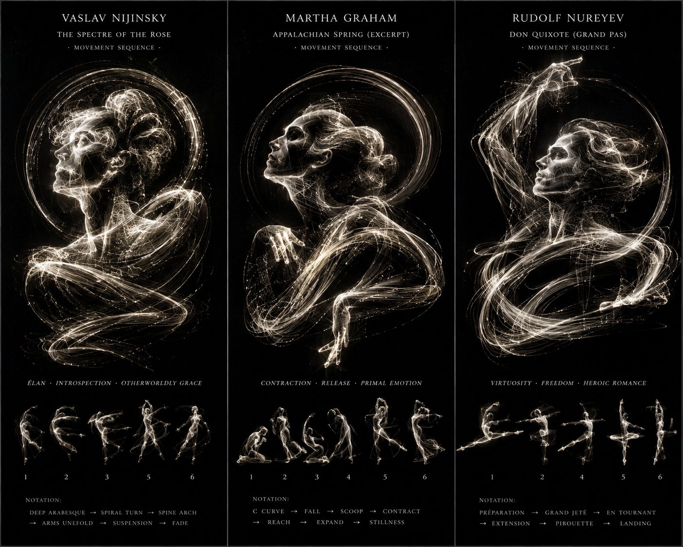Dancer Motion Trail Light-Painting Poster