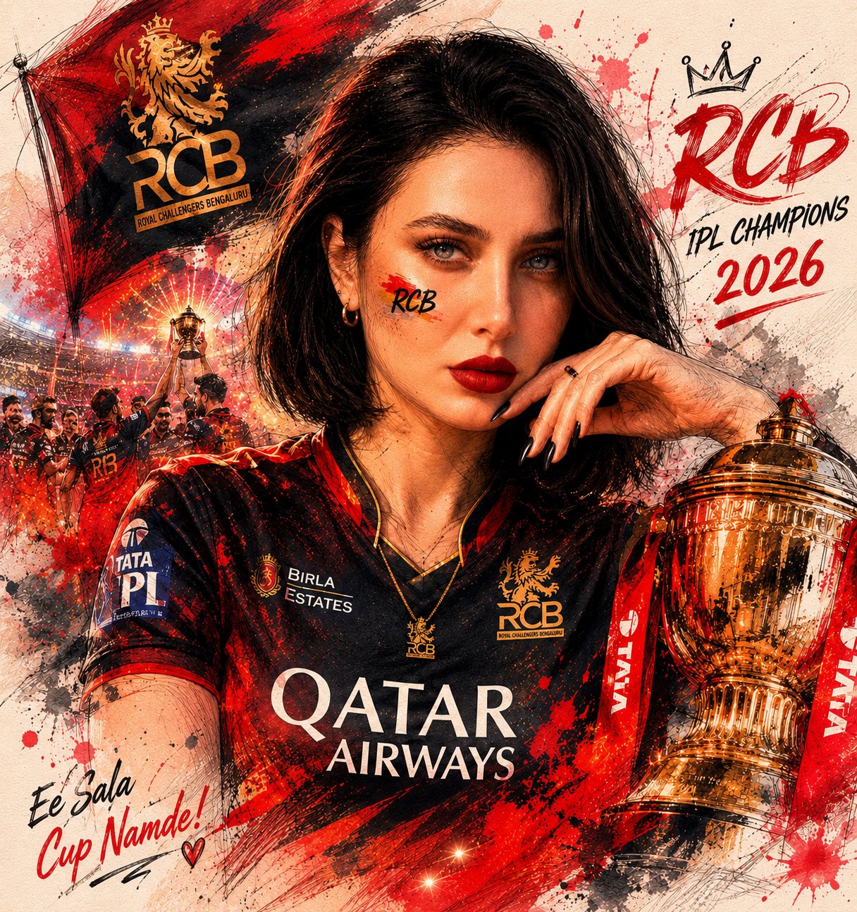 RCB Championship Mixed-Media Poster