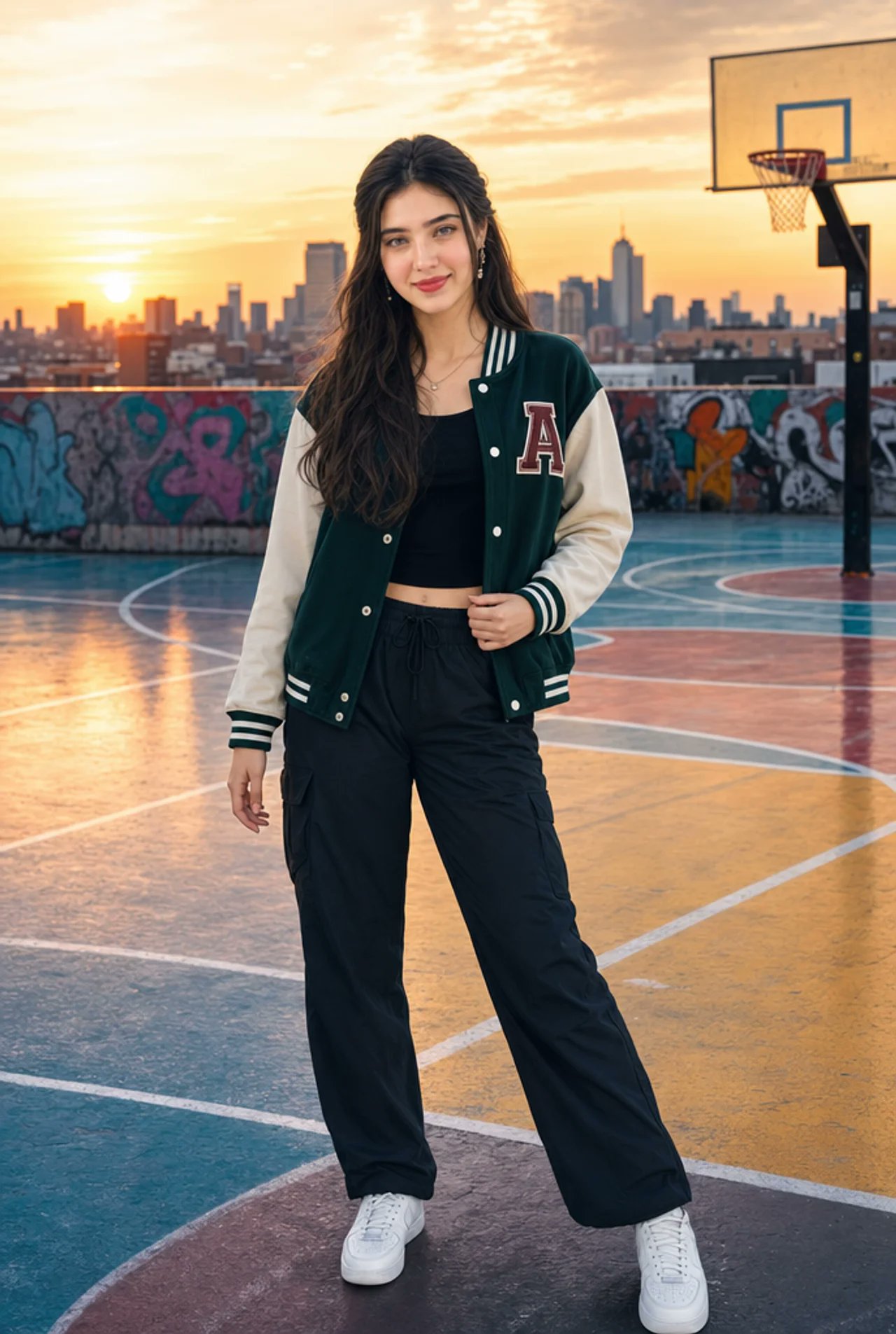 Sunset Portrait on a Rooftop Court