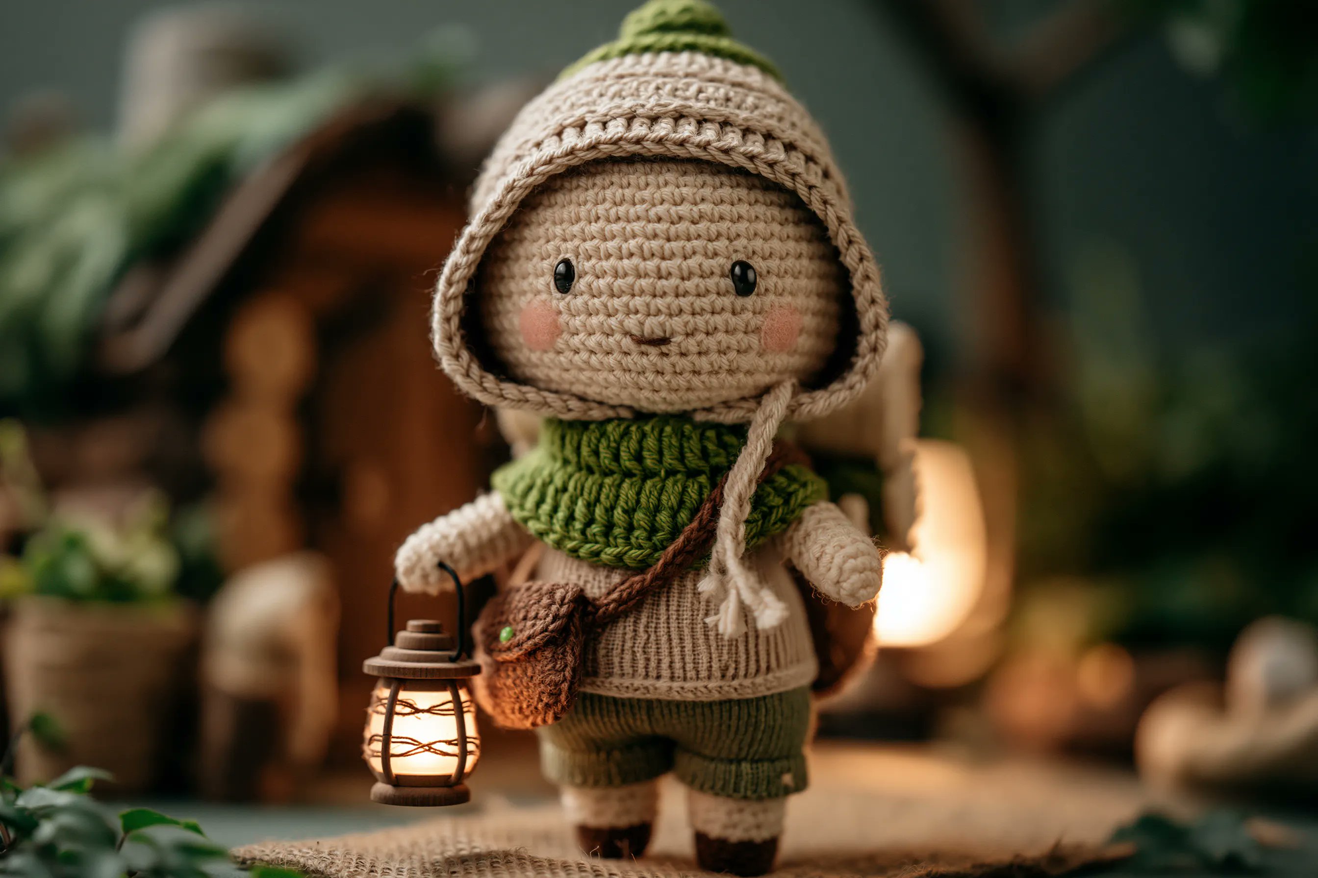 Warm-Toned Crochet Character Doll