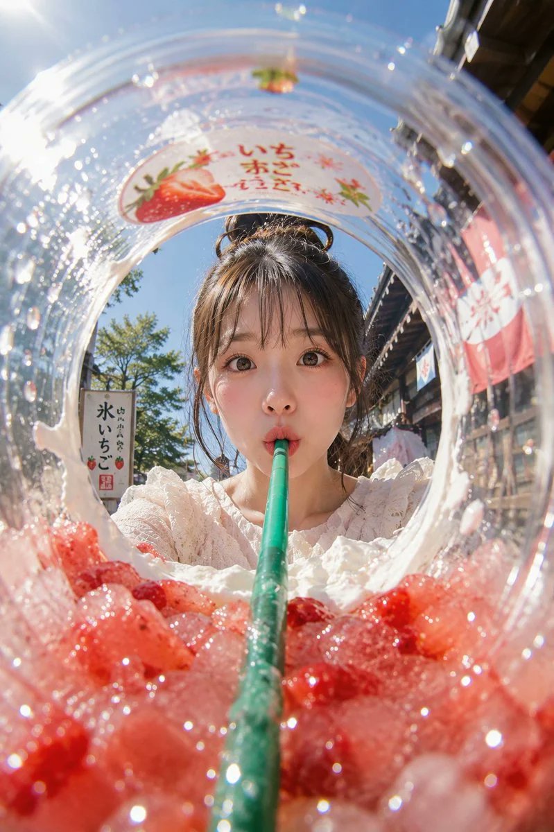Fisheye Summer Drink Ad Inside a Cup