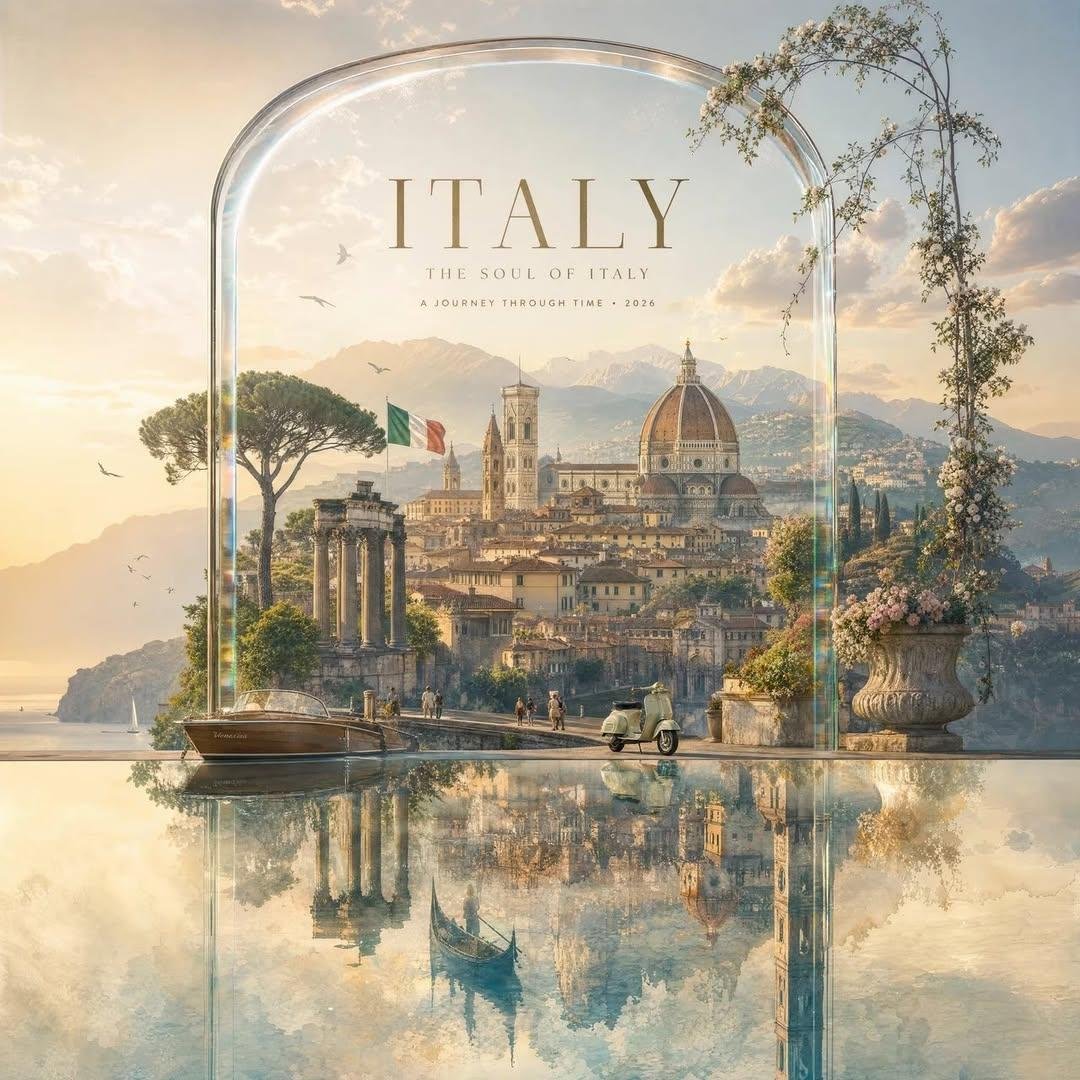 Crystal-Framed Country Travel Poster