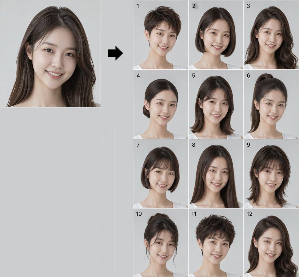 Twelve hairstyles for the same face Lookbook