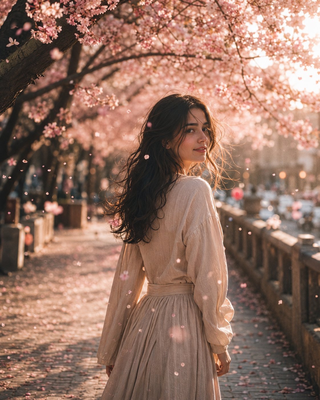 Cinematic Spring Cherry Blossom Portrait