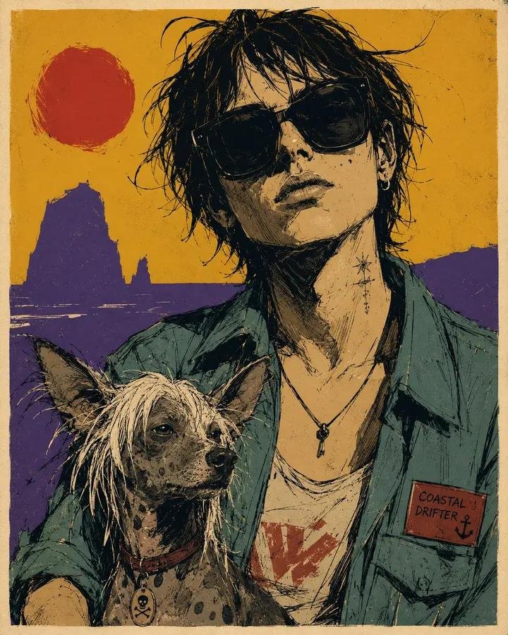 Raw Hand-Drawn Duo Portrait Poster