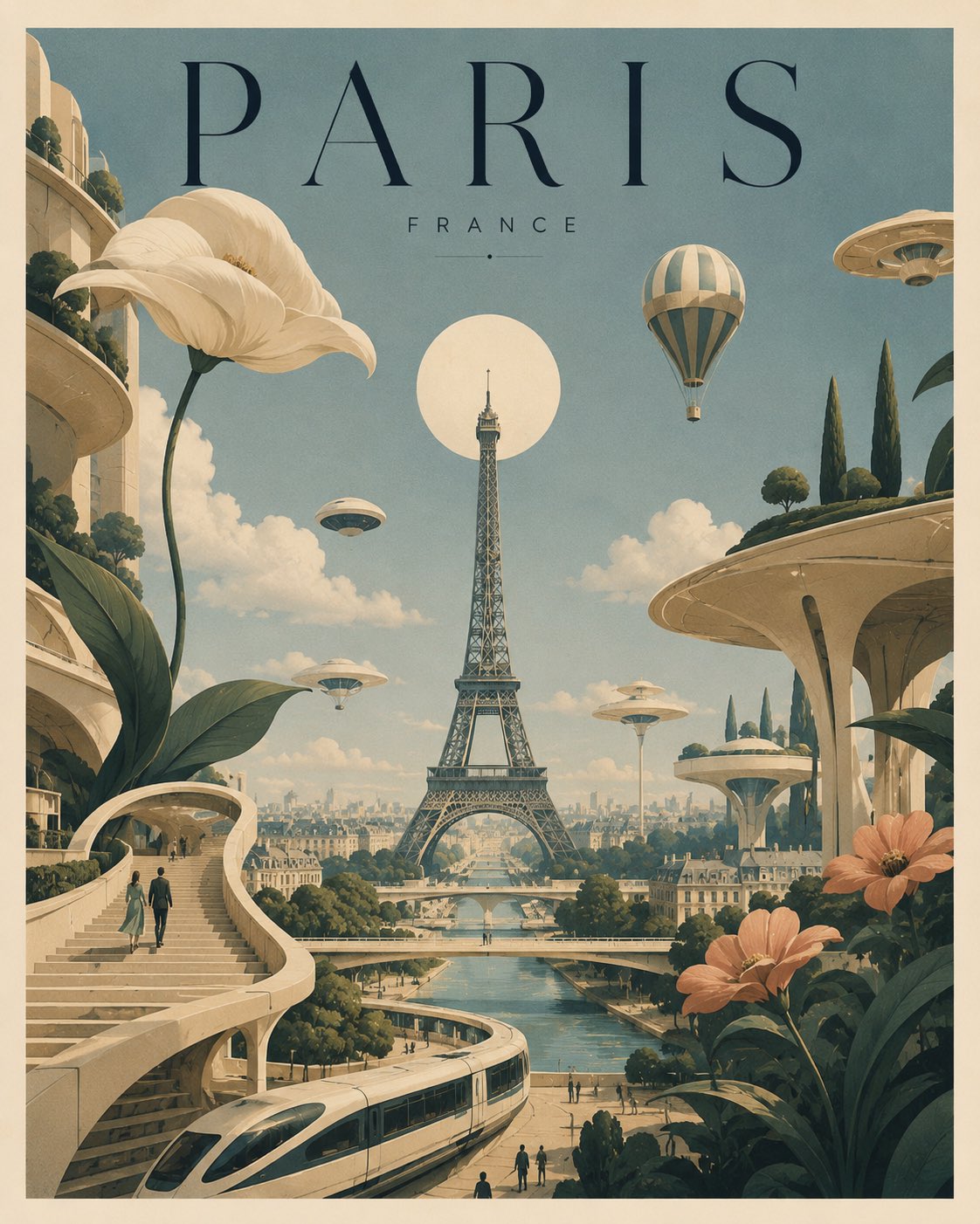 Dreamlike Future City Editorial Poster